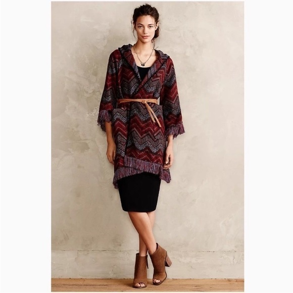 Anthropologie Hei Hei Mesilla Jacquard Fringe Cardigan Sweater Jacket Coat XS S - Picture 2 of 16